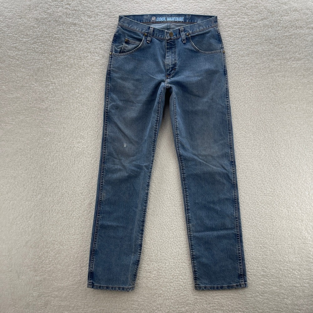 Wrangler Jeans Mens 30x32 Blue Regular Fit 47 Cool Vantage Denim Workwear Rodeo
